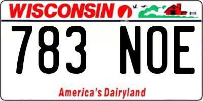 WI license plate 783NOE