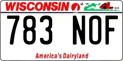 WI license plate 783NOF