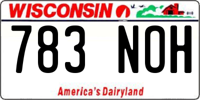 WI license plate 783NOH