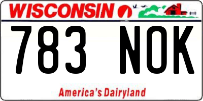 WI license plate 783NOK