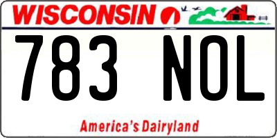 WI license plate 783NOL
