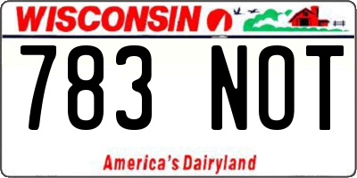 WI license plate 783NOT