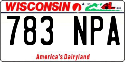 WI license plate 783NPA