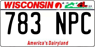 WI license plate 783NPC