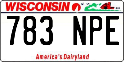 WI license plate 783NPE