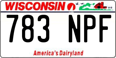 WI license plate 783NPF