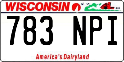 WI license plate 783NPI