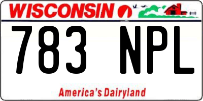 WI license plate 783NPL
