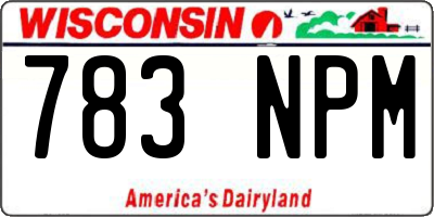 WI license plate 783NPM