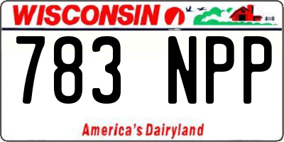WI license plate 783NPP