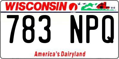 WI license plate 783NPQ