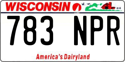 WI license plate 783NPR
