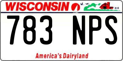 WI license plate 783NPS