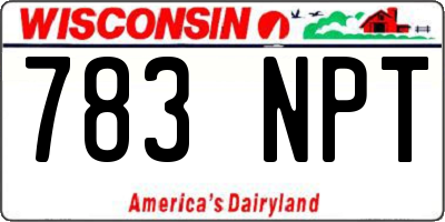 WI license plate 783NPT