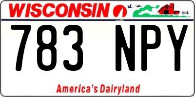 WI license plate 783NPY