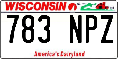 WI license plate 783NPZ