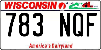 WI license plate 783NQF