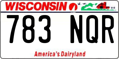 WI license plate 783NQR