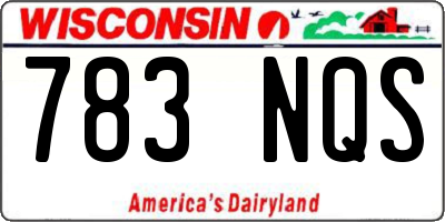 WI license plate 783NQS