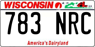 WI license plate 783NRC