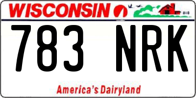WI license plate 783NRK