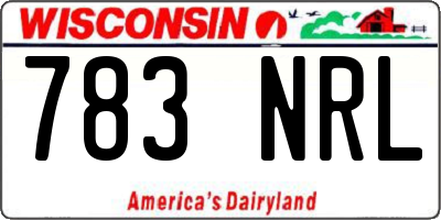 WI license plate 783NRL