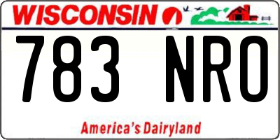 WI license plate 783NRO