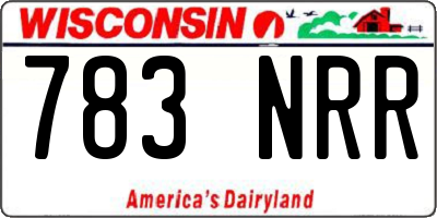 WI license plate 783NRR