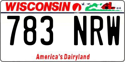 WI license plate 783NRW