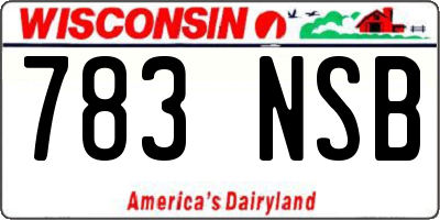 WI license plate 783NSB