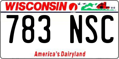 WI license plate 783NSC