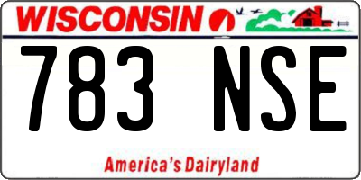 WI license plate 783NSE