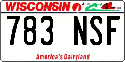 WI license plate 783NSF