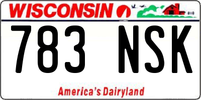 WI license plate 783NSK