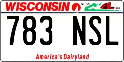 WI license plate 783NSL