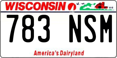 WI license plate 783NSM