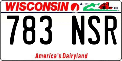 WI license plate 783NSR