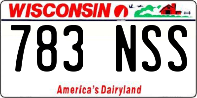 WI license plate 783NSS