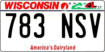 WI license plate 783NSV