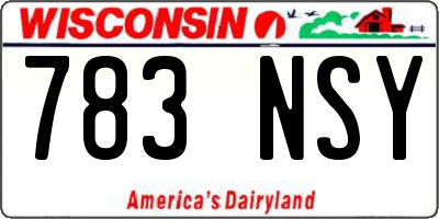 WI license plate 783NSY