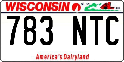 WI license plate 783NTC