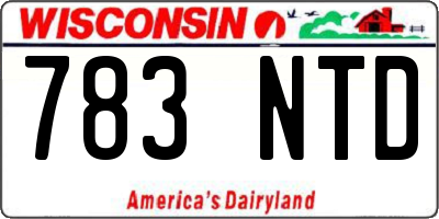 WI license plate 783NTD