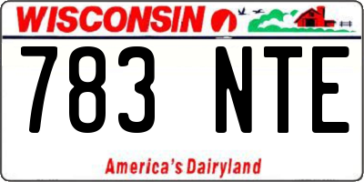 WI license plate 783NTE