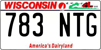 WI license plate 783NTG
