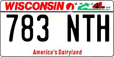 WI license plate 783NTH