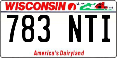 WI license plate 783NTI