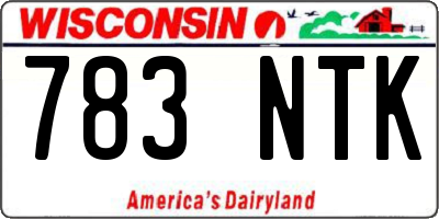 WI license plate 783NTK
