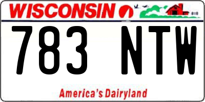 WI license plate 783NTW