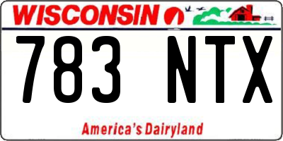 WI license plate 783NTX