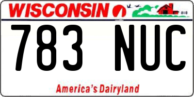 WI license plate 783NUC